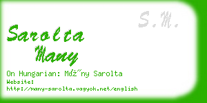 sarolta many business card